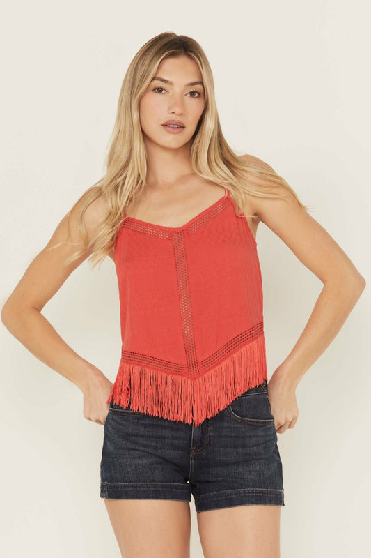 Idyllwind Women | Briarwick Jacquard Fringe Sleeveless Tank Top