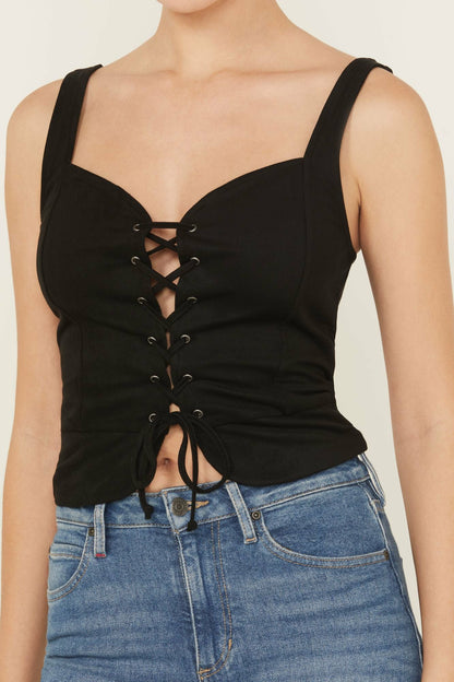 Idyllwind Women | Eastland Faux Suede Lace-Up Corset