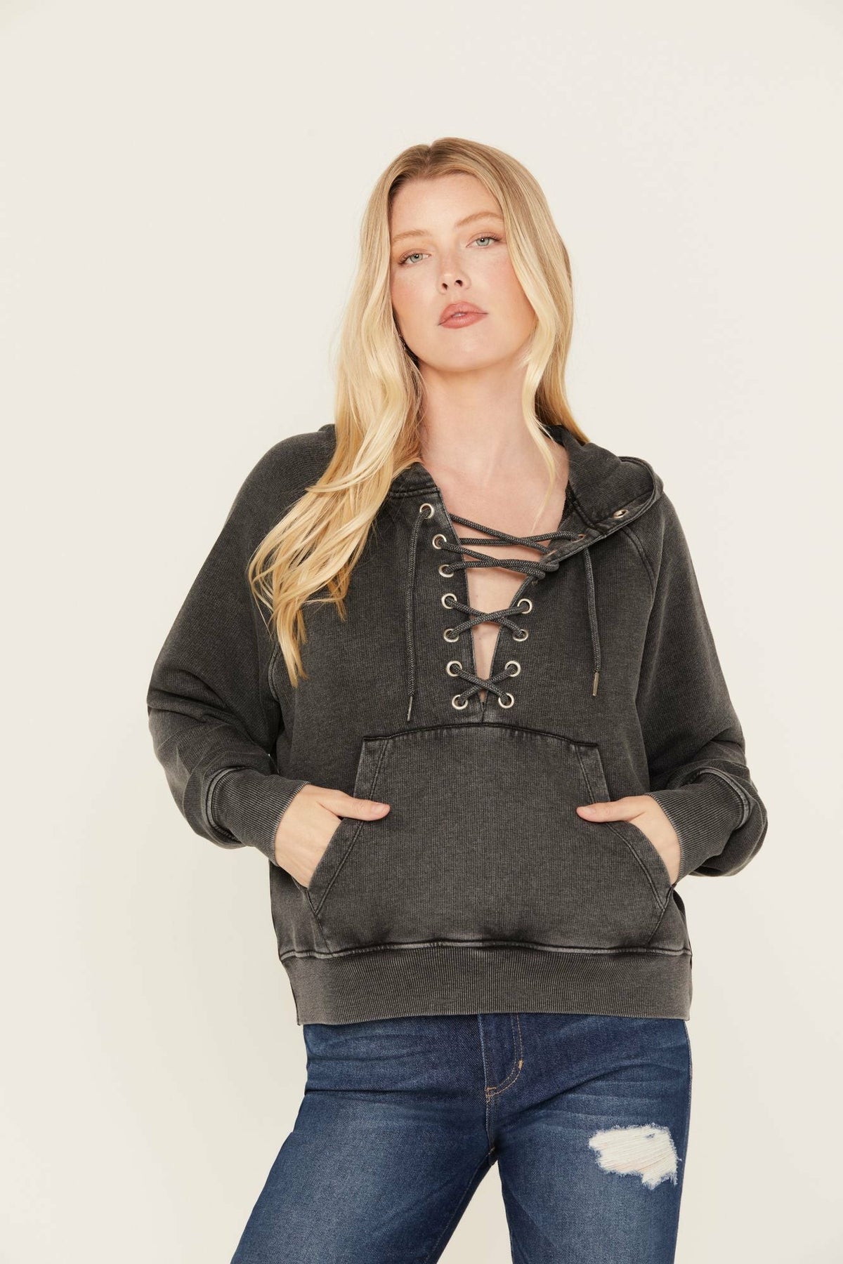 Idyllwind Women | Blanche Studded Tie Front Hoodie