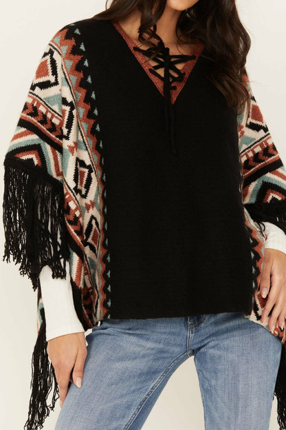 Idyllwind Women | Alma Southwestern Poncho Sweater