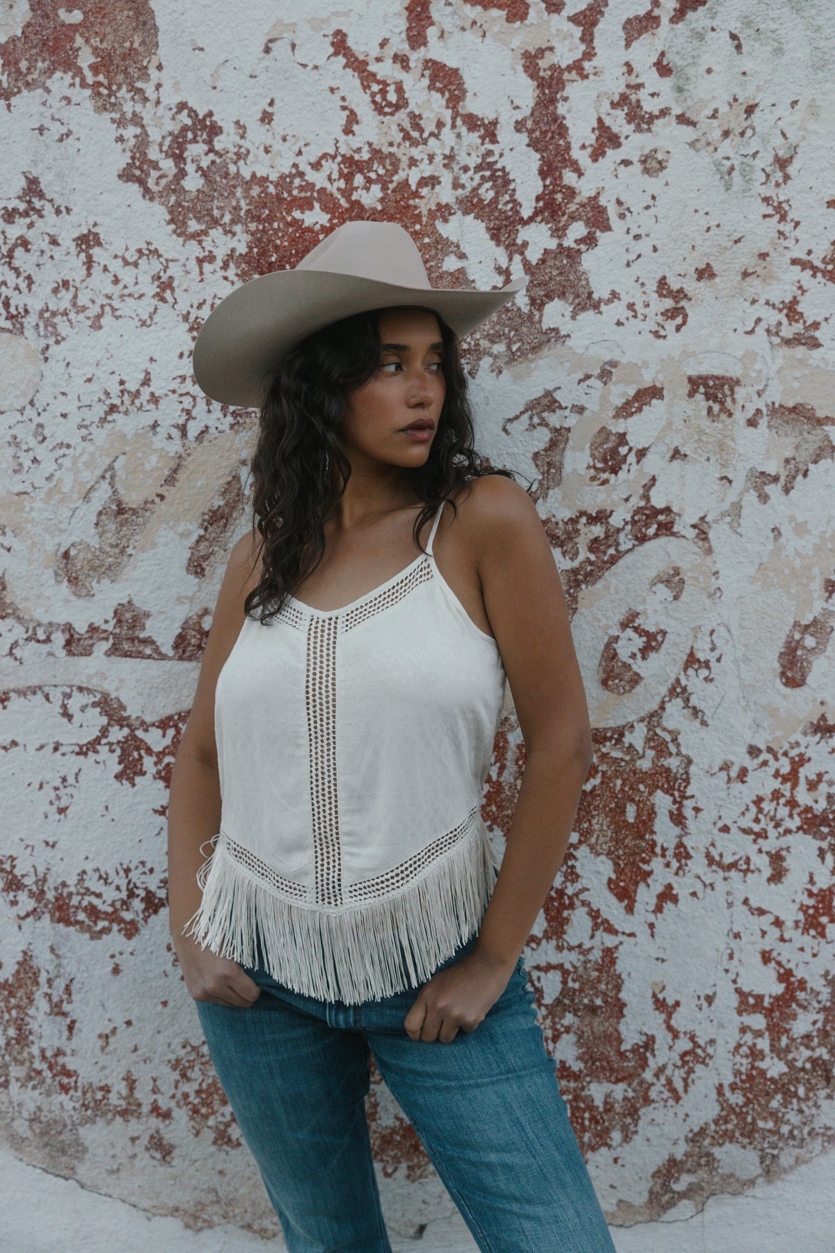 Idyllwind Women | Briarwick Jacquard Print Fringe And Lace Tank Top