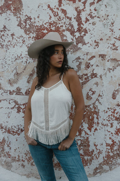Idyllwind Women | Briarwick Jacquard Print Fringe And Lace Tank Top