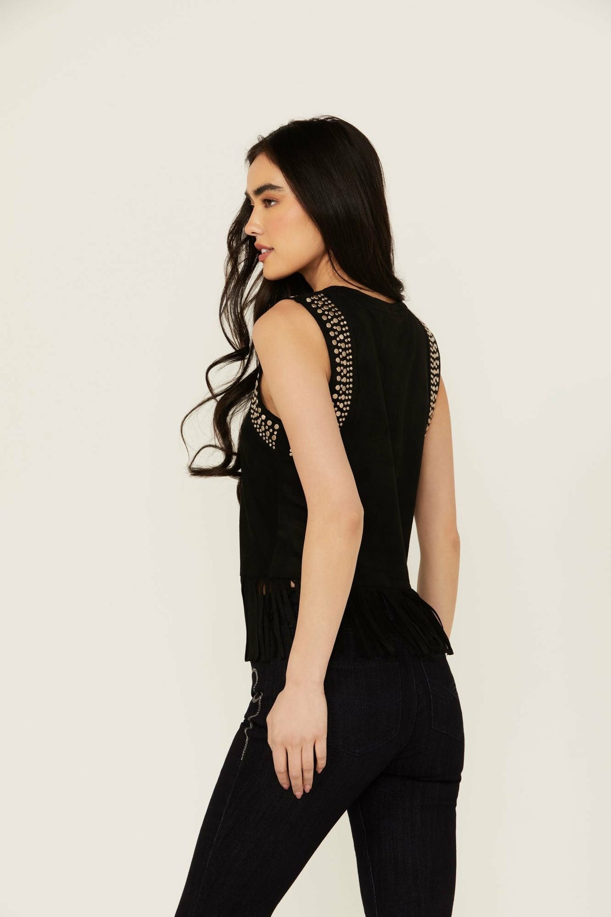 Idyllwind Women | Lillian Studded Fringe Faux Suede Tank Top