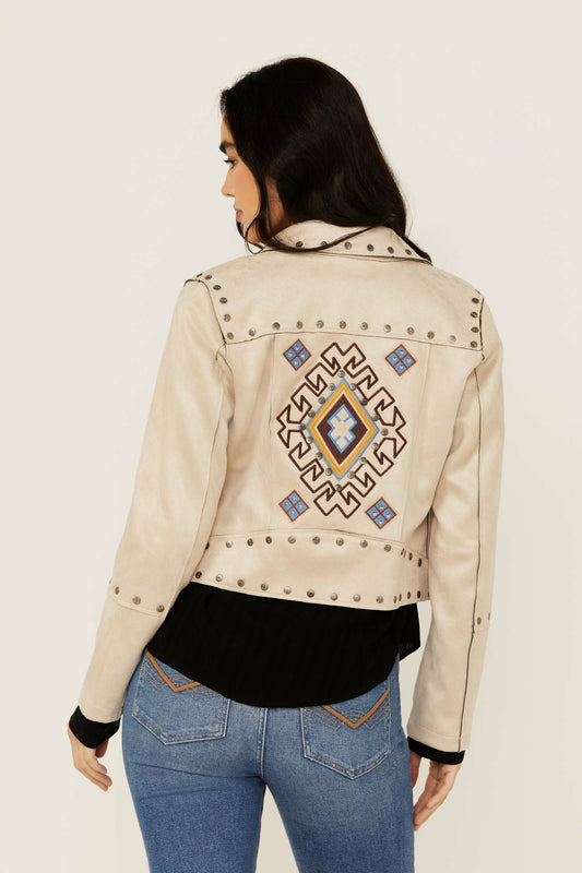 Idyllwind Women | Yorkshire Studded And Embroidered Moto Jacket